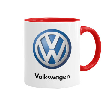 VW Volkswagen, Κούπα χρωματιστή κόκκινη, κεραμική, 330ml