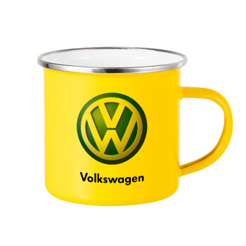 VW Volkswagen, Κούπα Μεταλλική εμαγιέ Κίτρινη 360ml