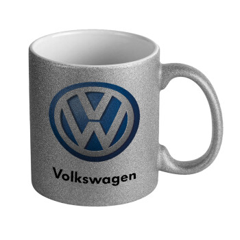 VW Volkswagen, Κούπα Ασημένια Glitter που γυαλίζει, κεραμική, 330ml
