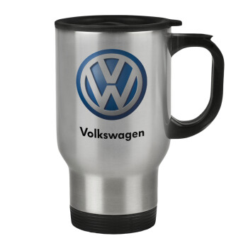 VW Volkswagen, Κούπα ταξιδιού ανοξείδωτη με καπάκι, διπλού τοιχώματος (θερμό) 450ml