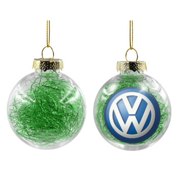 VW Volkswagen, Χριστουγεννιάτικη μπάλα δένδρου διάφανη με πράσινο γέμισμα 8cm