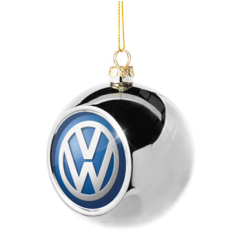 VW Volkswagen, Χριστουγεννιάτικη μπάλα δένδρου Ασημένια 8cm