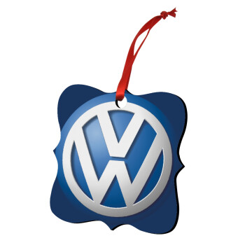 VW Volkswagen, Χριστουγεννιάτικο στολίδι polygon ξύλινο 7.5cm