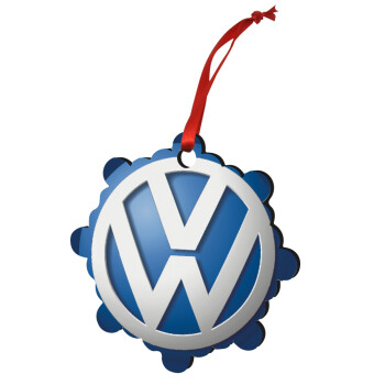 VW Volkswagen, Χριστουγεννιάτικο στολίδι snowflake ξύλινο 7.5cm