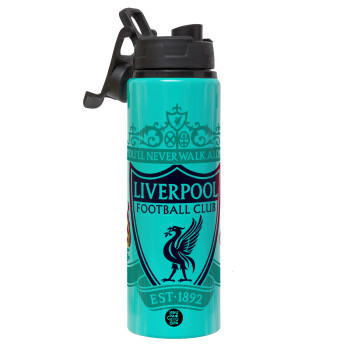 Liverpool, Metallic water bottle with safety lid, 850ml aluminum