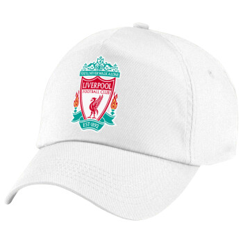 Liverpool, 5-Panel Cap White, 100% Cotton (Twill), (UNISEX, ONE SIZE)