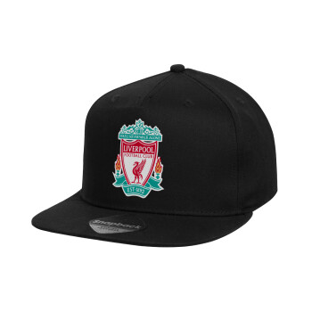 Liverpool, Καπέλο παιδικό Flat Snapback, Μαύρο (100% ΒΑΜΒΑΚΕΡΟ, ΠΑΙΔΙΚΟ, UNISEX, ONE SIZE)