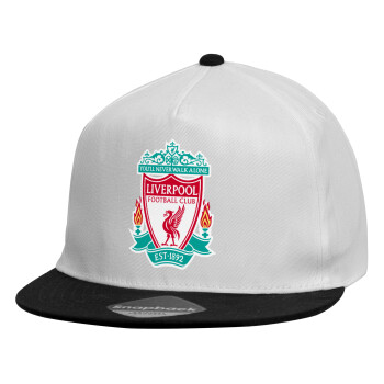 Liverpool, Καπέλο παιδικό Snapback, 100% Βαμβακερό, Λευκό