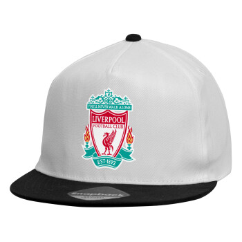 Liverpool, Καπέλο παιδικό Flat Snapback, Λευκό (100% ΒΑΜΒΑΚΕΡΟ, ΠΑΙΔΙΚΟ, UNISEX, ONE SIZE)