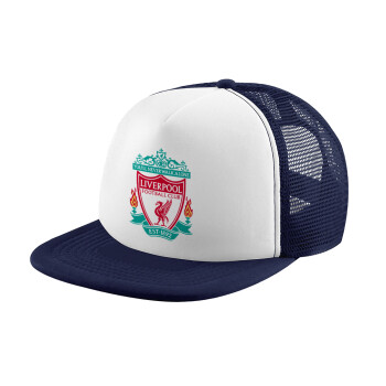 Liverpool, Καπέλο Ενηλίκων Soft Trucker με Δίχτυ Dark Blue/White (POLYESTER, ΕΝΗΛΙΚΩΝ, UNISEX, ONE SIZE)