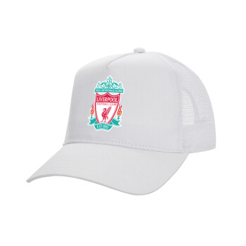Liverpool, Καπέλο Ενηλίκων Structured Trucker, με Δίχτυ, ΛΕΥΚΟ (100% ΒΑΜΒΑΚΕΡΟ, ΕΝΗΛΙΚΩΝ, UNISEX, ONE SIZE)