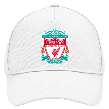 Liverpool, Καπέλο Ενηλίκων Baseball, Drill, Λευκό (100% ΒΑΜΒΑΚΕΡΟ, ΕΝΗΛΙΚΩΝ, UNISEX, ONE SIZE)