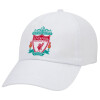 Liverpool, Καπέλο ενηλίκων Jockey Λευκό (snapback, 5-φύλλο, unisex)
