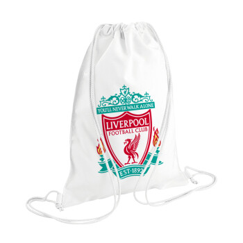 Liverpool, Τσάντα πλάτης πουγκί GYMBAG λευκή (28x40cm)