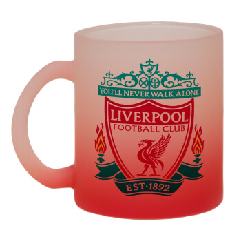 Liverpool, Κούπα γυάλινη δίχρωμη με βάση το κόκκινο ματ, 330ml