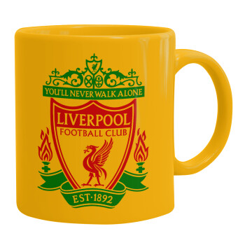 Liverpool, Ceramic coffee mug yellow, 330ml (1pcs)