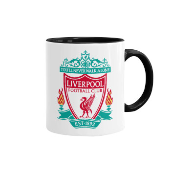 Liverpool, Κούπα χρωματιστή μαύρη, κεραμική, 330ml
