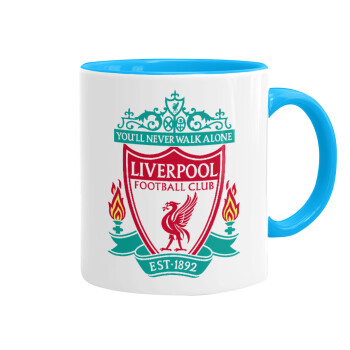 Liverpool, Mug colored light blue, ceramic, 330ml