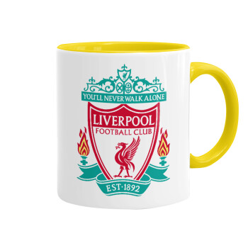 Liverpool, Mug colored yellow, ceramic, 330ml