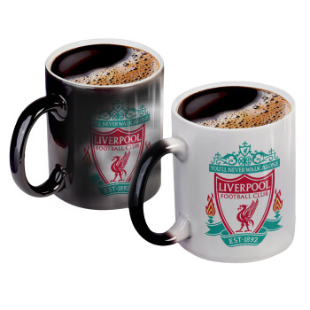 Liverpool, Color changing magic Mug, ceramic, 330ml when adding hot liquid inside, the black colour desappears (1 pcs)