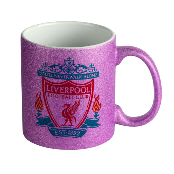 Liverpool, Κούπα Μωβ Glitter που γυαλίζει, κεραμική, 330ml