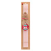 Easter Set, wooden keychain & scented flat Easter candle (30cm) (PINK)