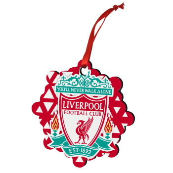 Liverpool, Christmas ornament snowflake wooden 7.5cm