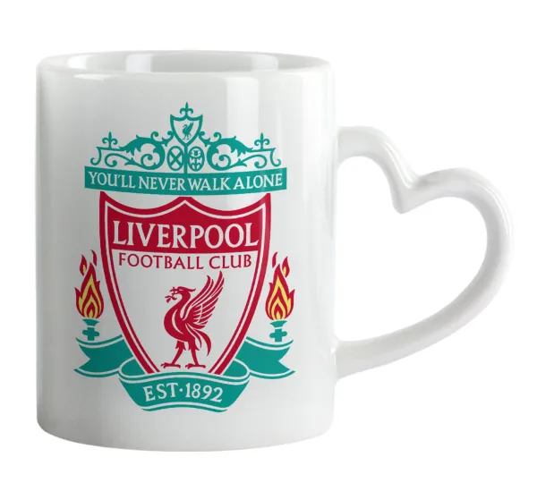Liverpool — Κούπα καρδιά χερούλι λευκή, κεραμική, 330ml