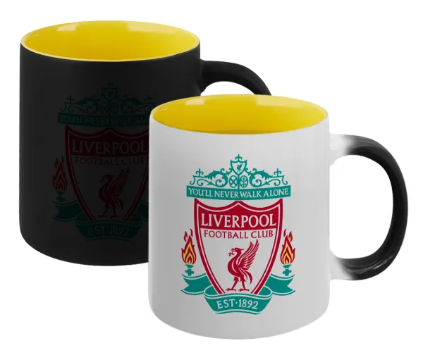 Liverpool — Κούπα Μαγική εσωτερικό κίτρινη, κεραμική 330ml που αλλάζει χρώμα με το ζεστό ρόφημα