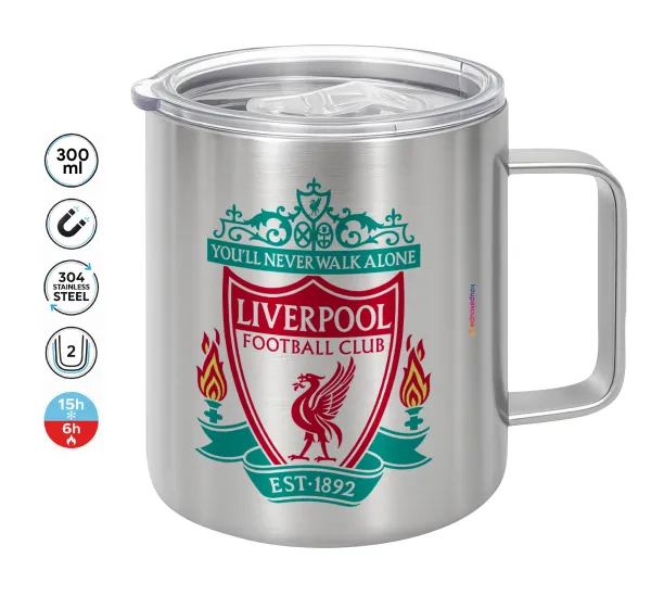 Liverpool — Double-walled stainless steel mug 300ml with temperature-retaining lid