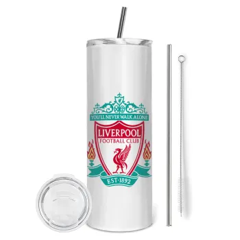Liverpool, Tumbler stainless steel 600ml, with metal straw & cleaning brush