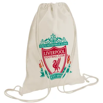 Liverpool, Τσάντα πλάτης πουγκί GYMBAG natural (28x40cm)