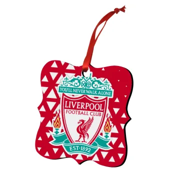 Liverpool, Christmas ornament polygon wooden 7.5cm