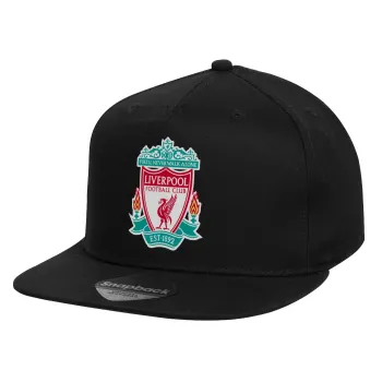 Liverpool, Καπέλο παιδικό Flat Snapback, Μαύρο (100% ΒΑΜΒΑΚΕΡΟ, ΠΑΙΔΙΚΟ, UNISEX, ONE SIZE)