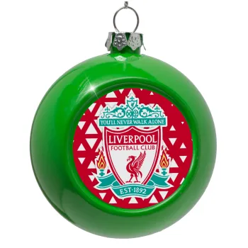 Liverpool, Green Christmas tree ornament bauble 8cm