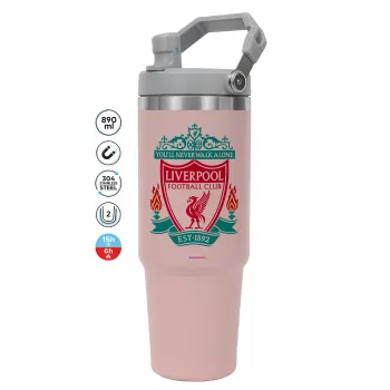 Liverpool, Pink color, 890ml (30oz) stainless Steel Tumbler with Handle
