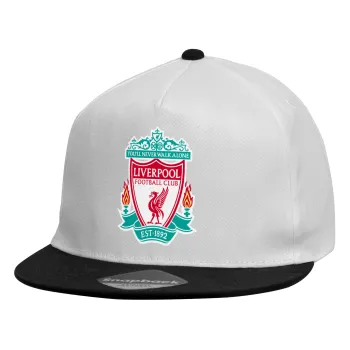 Liverpool, Καπέλο παιδικό Flat Snapback, Λευκό (100% ΒΑΜΒΑΚΕΡΟ, ΠΑΙΔΙΚΟ, UNISEX, ONE SIZE)