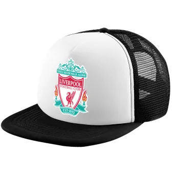 Liverpool, Καπέλο παιδικό Soft Trucker με Δίχτυ ΜΑΥΡΟ/ΛΕΥΚΟ (POLYESTER, ΠΑΙΔΙΚΟ, ONE SIZE)