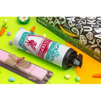 Liverpool, Πασχαλινή Λαμπάδα με Travel Tumbler θερμό με διπλό καπάκι (600ml, BPA free) & κερί αρωματικό πλακέ (30cm) (ΡΟΖ)
