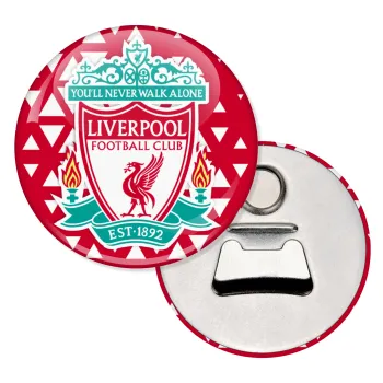 Liverpool, Μαγνητάκι και ανοιχτήρι μπύρας στρογγυλό διάστασης 5,9cm