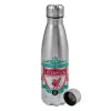 Metallic water bottle, stainless steel, 750ml
