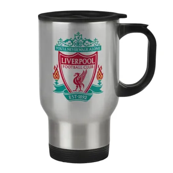 Liverpool, Stainless steel travel mug with lid, double wall 450ml