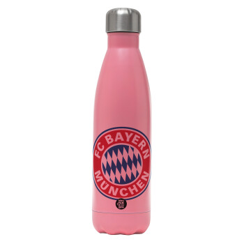 FC Bayern Munich, Μεταλλικό παγούρι θερμός Ροζ Ματ (Stainless steel), διπλού τοιχώματος, 500ml
