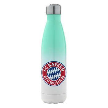 FC Bayern Munich, Μεταλλικό παγούρι θερμός Πράσινο/Λευκό (Stainless steel), διπλού τοιχώματος, 500ml