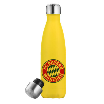 FC Bayern Munich, Μεταλλικό παγούρι θερμός Κίτρινος (Stainless steel), διπλού τοιχώματος, 500ml