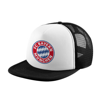FC Bayern Munich, Καπέλο Soft Trucker με Δίχτυ Black/White 