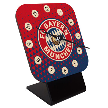 FC Bayern Munich, Quartz Table clock in natural wood (10cm)