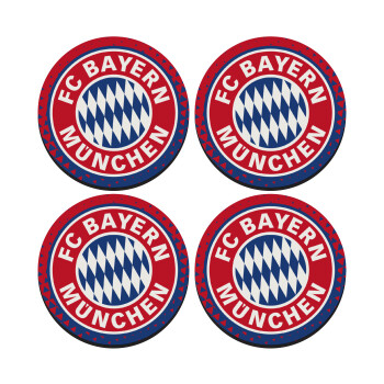 FC Bayern Munich, ΣΕΤ 4 Σουβέρ ξύλινα στρογγυλά (9cm)