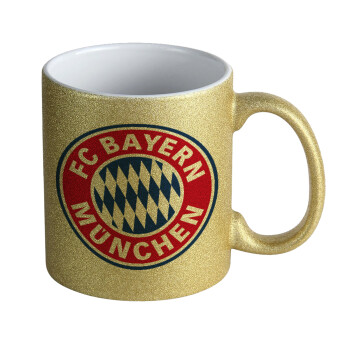 FC Bayern Munich, Κούπα Χρυσή Glitter που γυαλίζει, κεραμική, 330ml