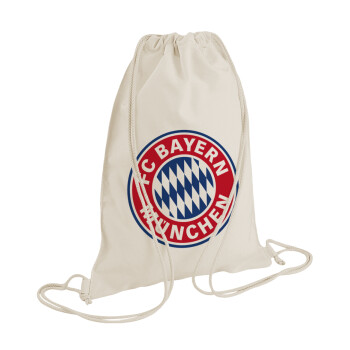 FC Bayern Munich, Τσάντα πλάτης πουγκί GYMBAG natural (28x40cm)